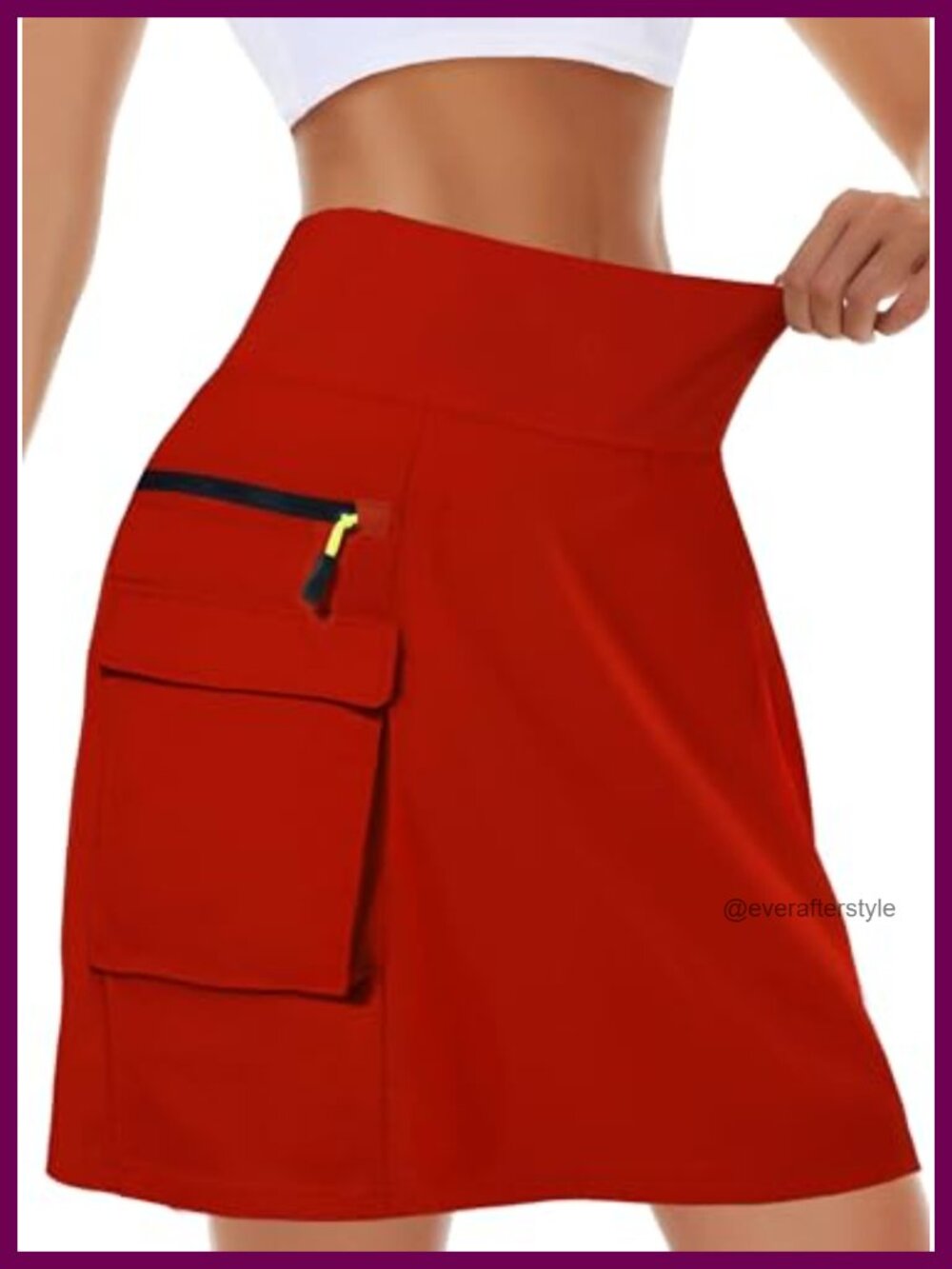 Women's Quick Dry Cargo Skort High Waisted 5-Pocket Golf Tennis Hiking